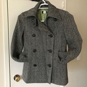 EUC J. Crew Wool Herringbone Coat Size Small